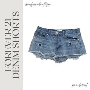 Forever 21 Button Fly Denim Short Shorts